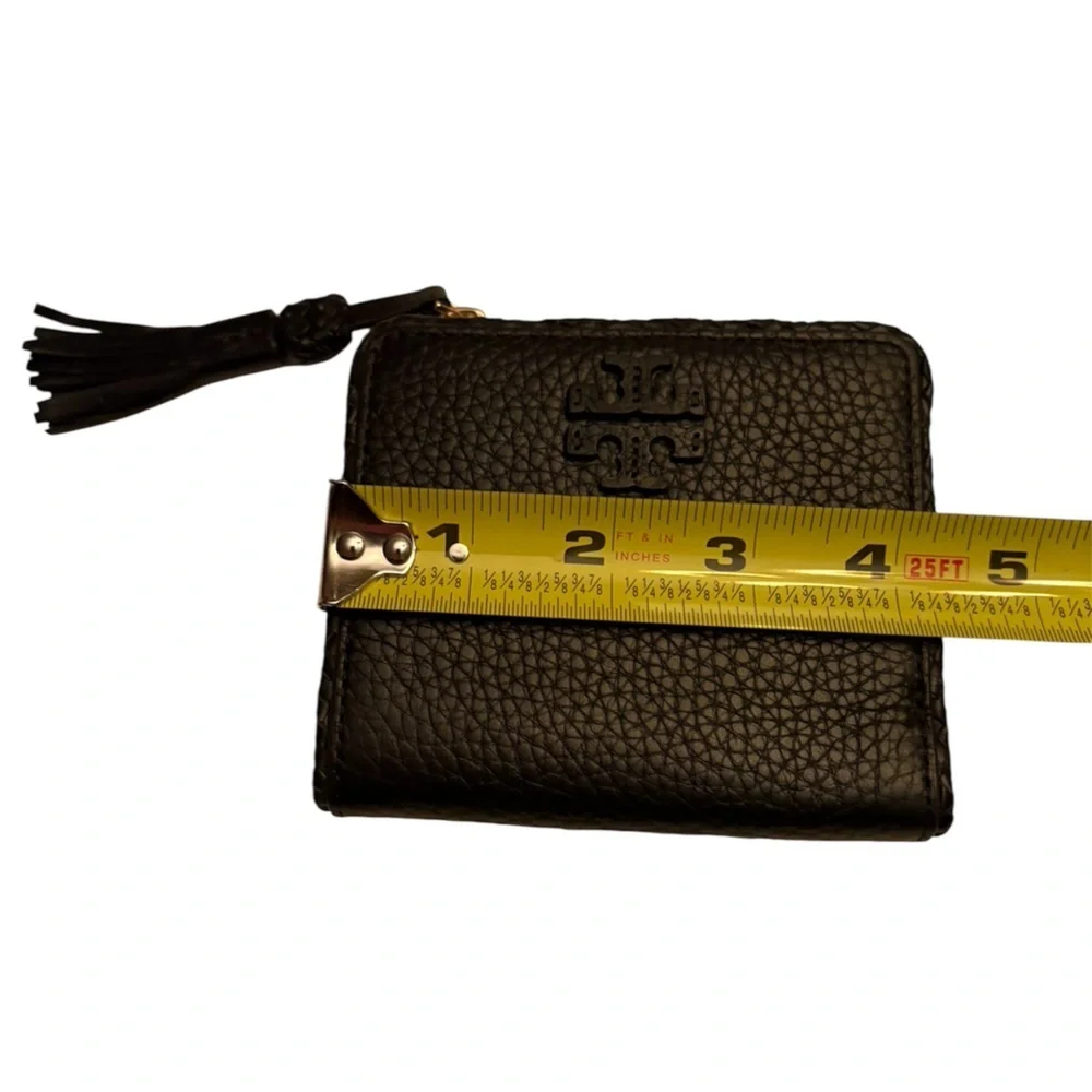 Tory Burch Black Leather Wallet with Tassel